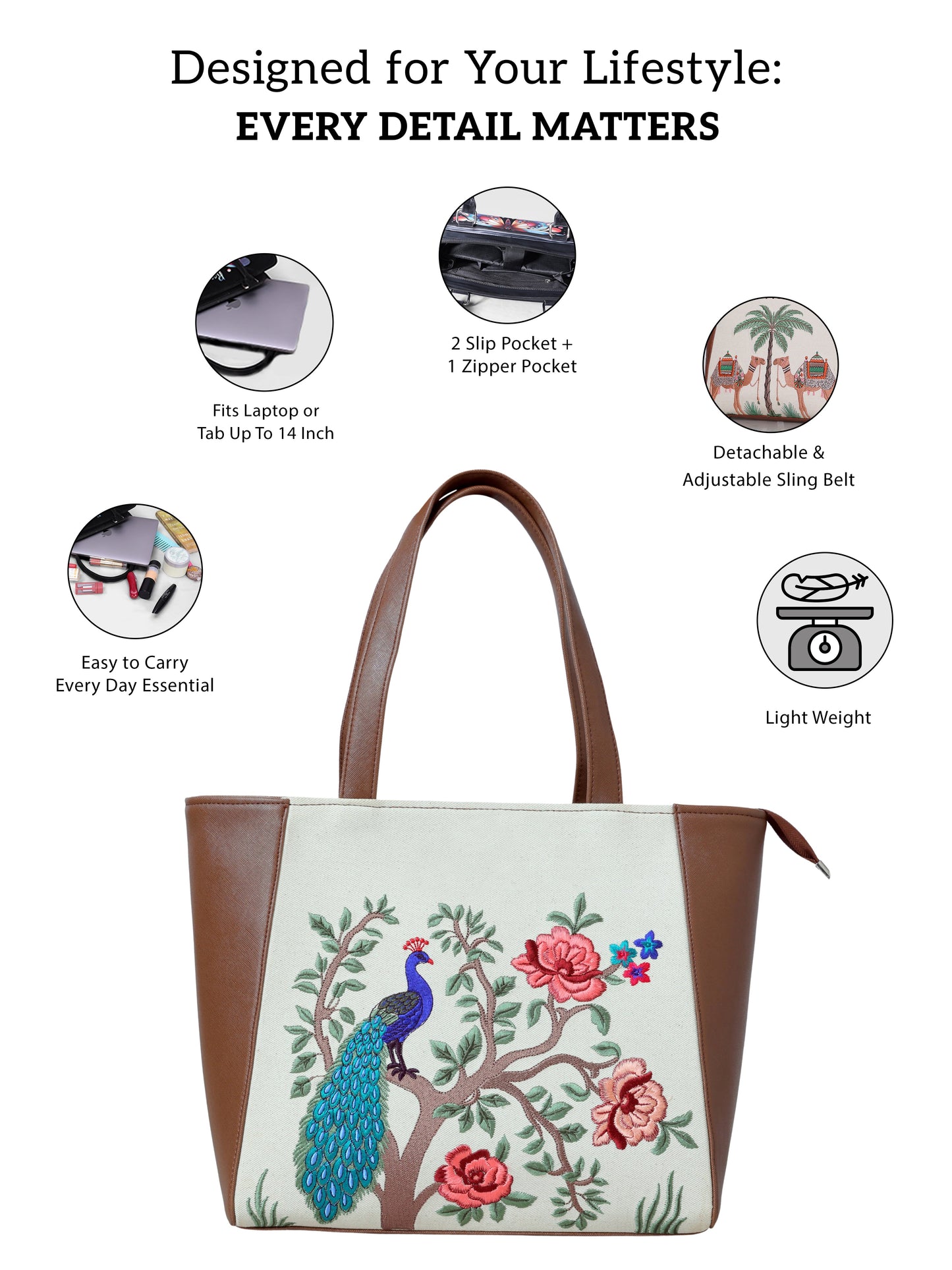 Morbagh Majesty Carryall Embroidered Tote