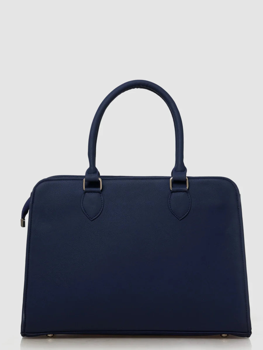 Blue Petal Elegance Customized Embroidery Tote Bag