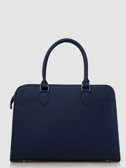 Blue Petal Elegance Customized Embroidery Tote Bag