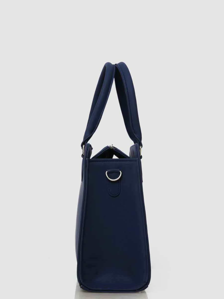 Blue Petal Elegance Customized Embroidery Tote Bag