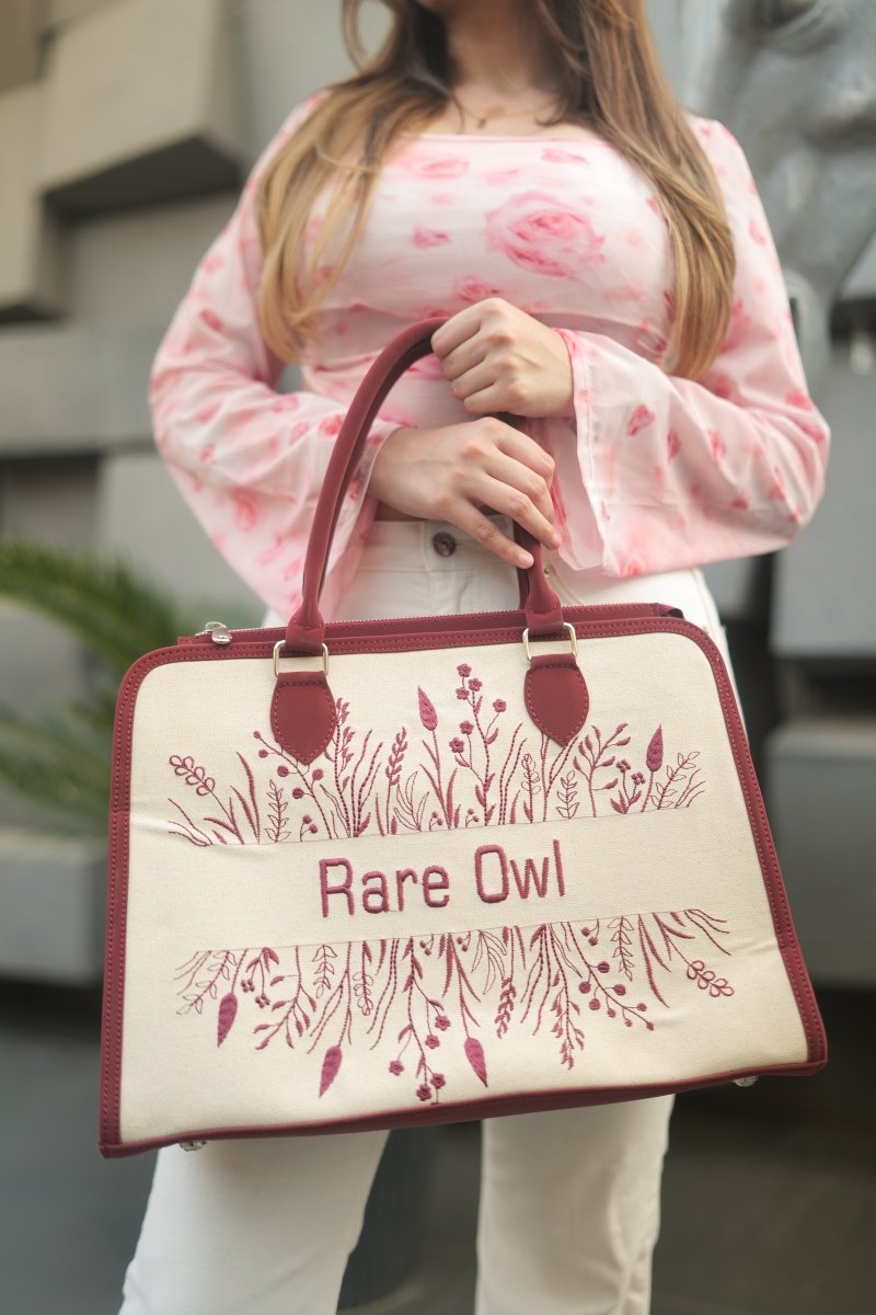Botanic Bliss Customized Embroidery Tote Bag