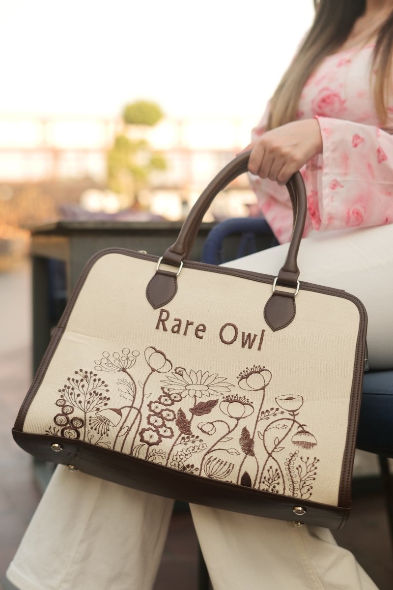 Brown Essence Customized Embroidery Tote Bag