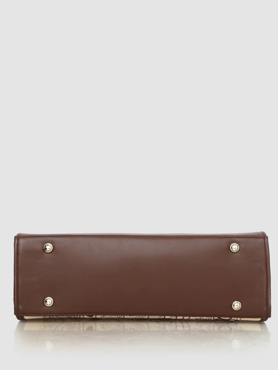 Brown Essence Customized Embroidery Tote Bag