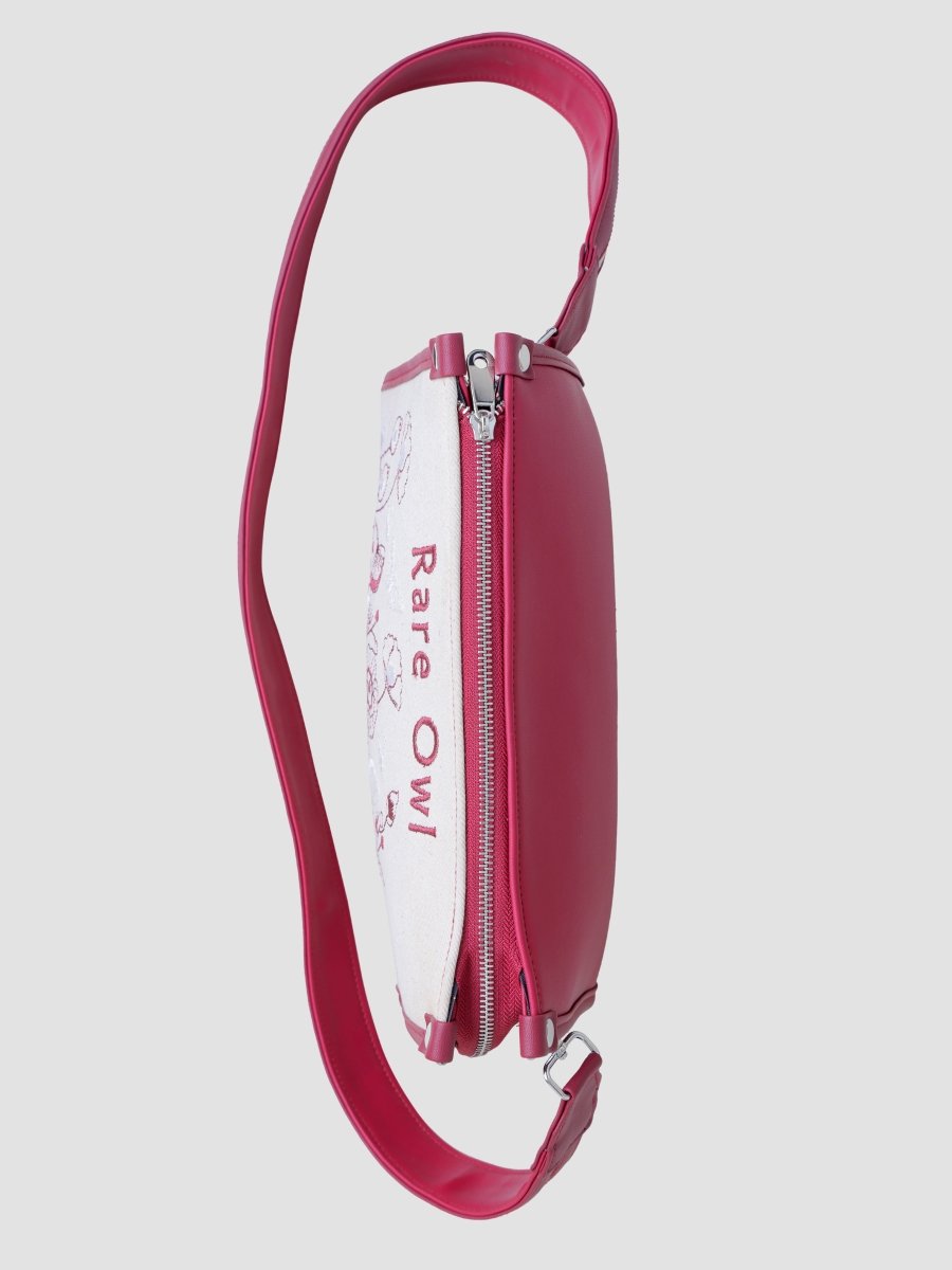 Crimson Bloom Curve Sling Bag