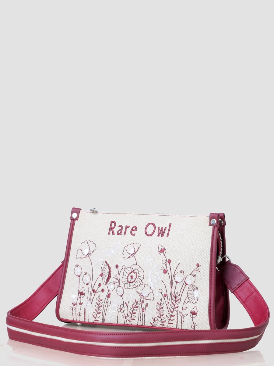 Crimson Bloom Curve Sling Bag