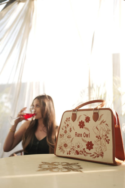 Earthy Elegance Customized Embroidery Tote Bag