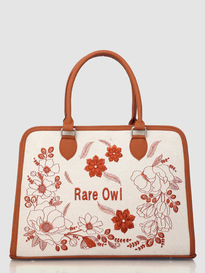 Earthy Elegance Customized Embroidery Tote Bag