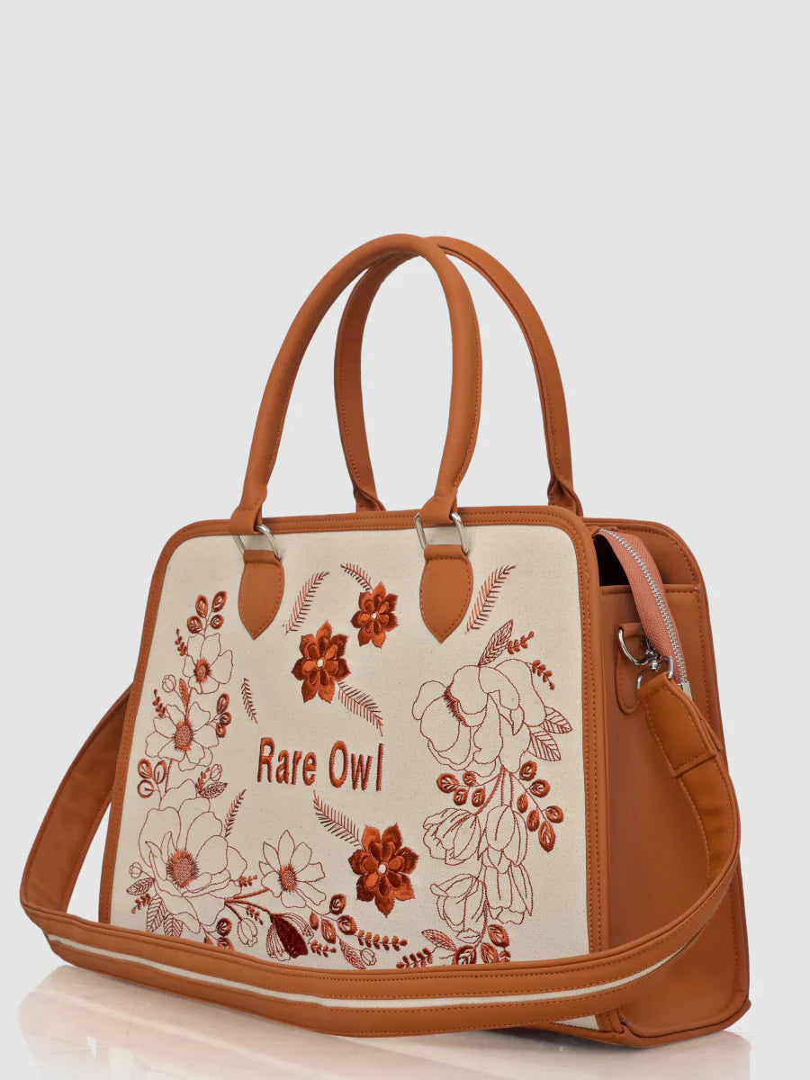 Earthy Elegance Customized Embroidery Tote Bag