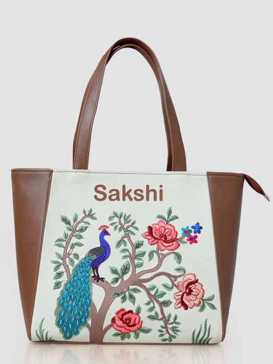 Morbagh Majesty Carryall Embroidered Tote