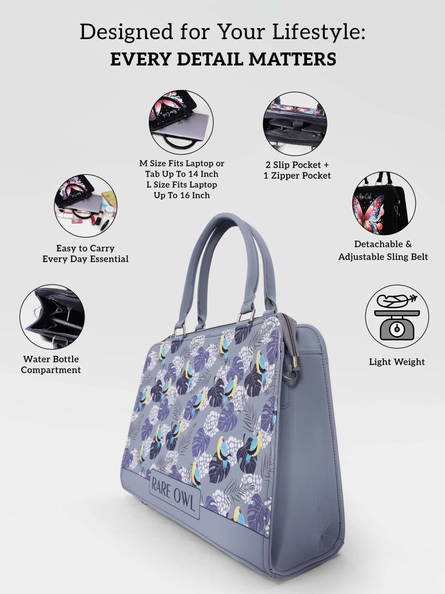 Parrot & Leaf Serenity Customized Tote Bag for Women | Rare Canvas