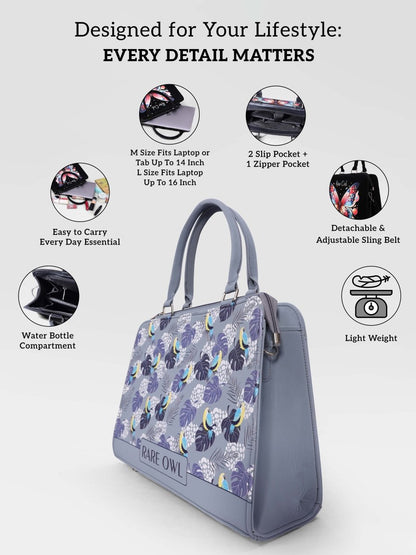 Parrot & Leaf Serenity Customized Tote Bag for Women | Rare Canvas